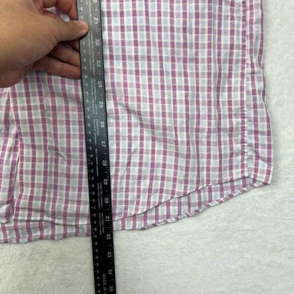 Tommy Bahama Shirt Men 16.5 Pink‎ Plaid Long Sleeve Button Down Large L - Picture 9 of 10